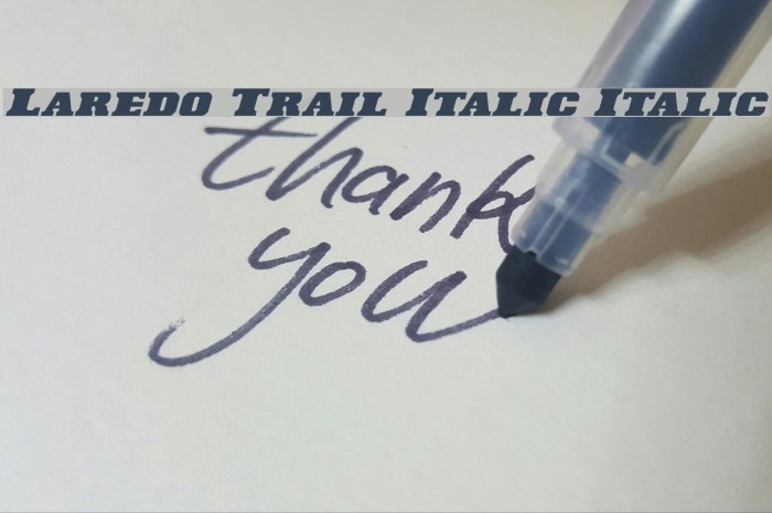 Laredo Trail Italic Italic Font examples