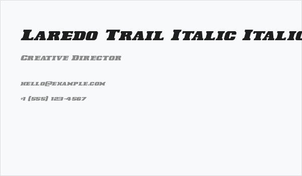 Laredo Trail Italic Italic Business Card