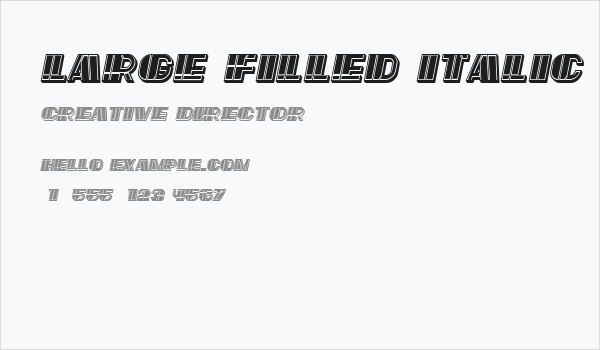 Large Filled Italic Business Card
