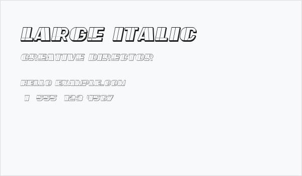 Large Italic Business Card