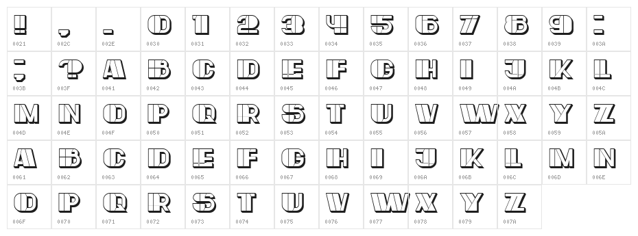Large Regular Character Map