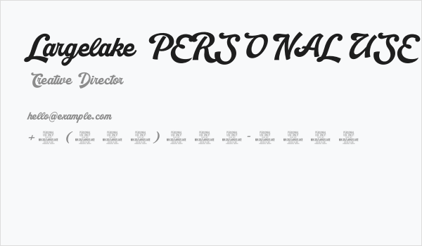 Largelake PERSONAL USE ONLY PERSONAL USE ONLY Business Card