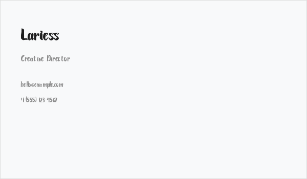 Lariess Business Card