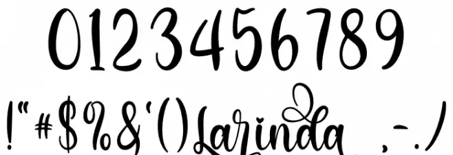 Larinda Demo Font OTHER CHARS