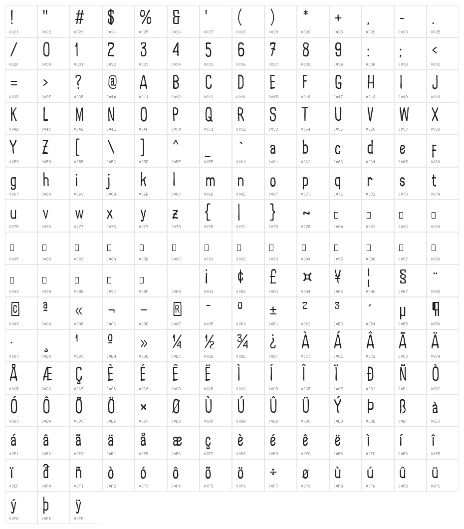 Larispol Handwritten Regular Character Map