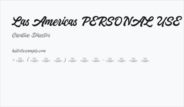 Las Americas PERSONAL USE Regular Business Card