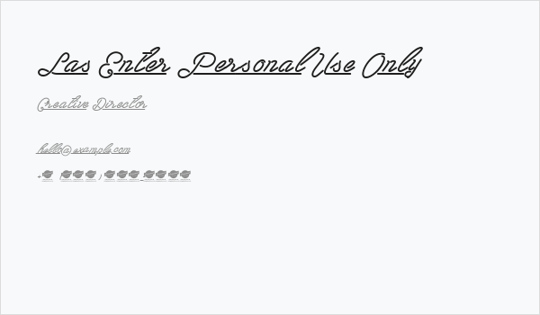 Las Enter Personal Use Only Business Card