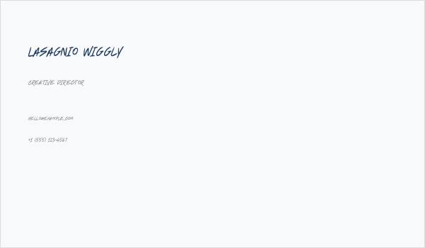 Lasagnio Wiggly Business Card