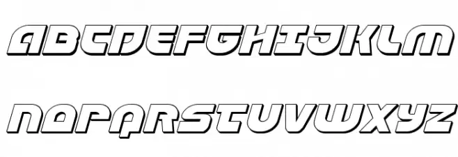 Laser Corps 3D Italic Schriftart Groß