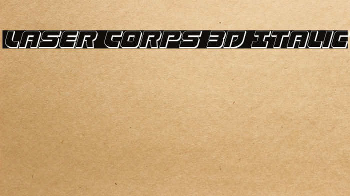 Laser Corps 3D Italic Example 1
