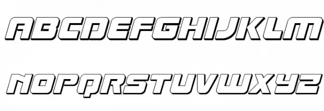 Laser Corps 3D Italic फ़ॉन्ट लोअरकेस