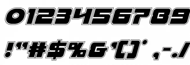 Laser Corps Academy Italic Font OTHER CHARS