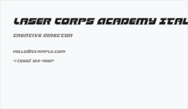 Laser Corps Academy Italic Business Card
