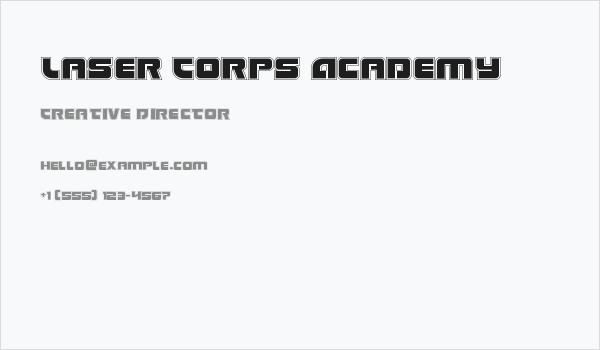 Laser Corps Academy Business Card