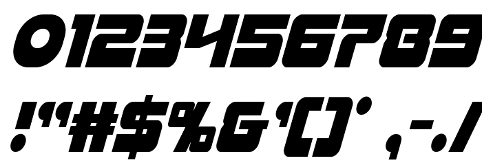 Laser Corps Condensed Italic Font OTHER CHARS