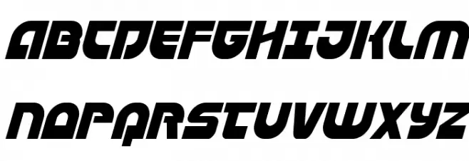 Laser Corps Condensed Italic Шрифта ВЕРХНИЙ