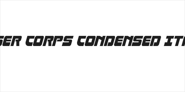 Laser Corps Condensed Italic Logo