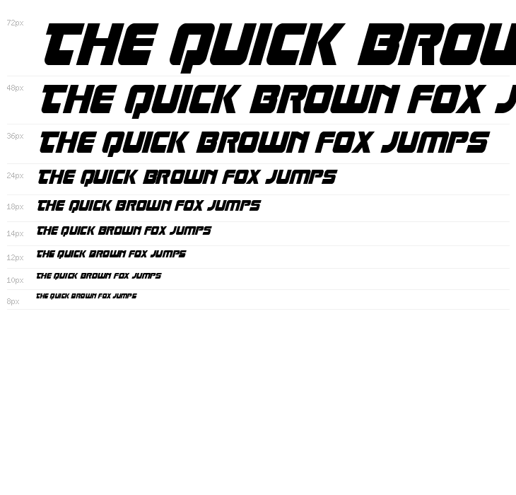 Laser Corps Condensed Italic Waterfall