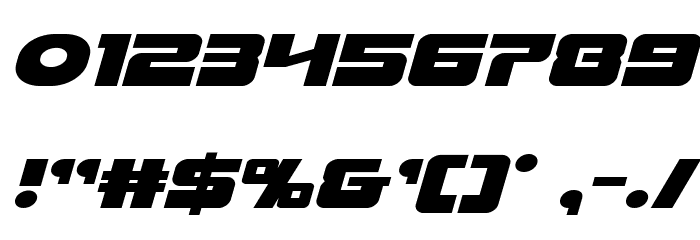 Laser Corps Expanded Italic Font OTHER CHARS