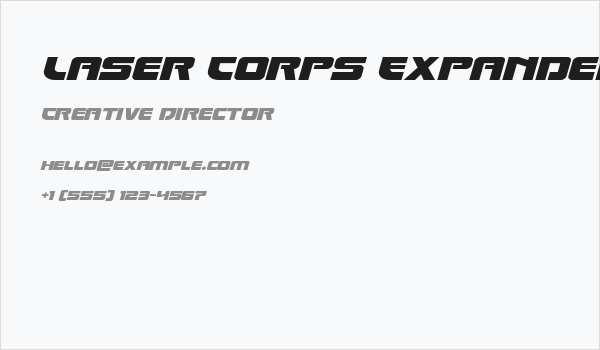 Laser Corps Expanded Italic Business Card