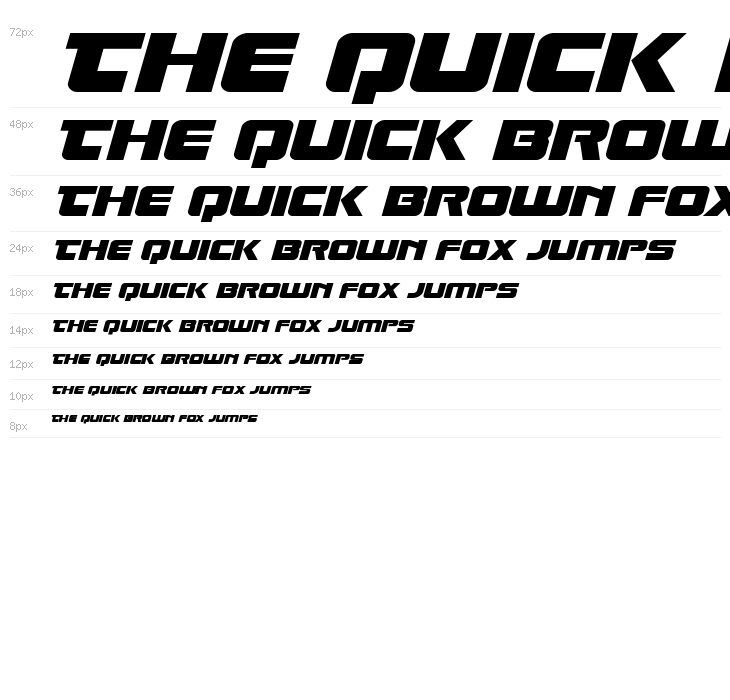 Laser Corps Expanded Italic Waterfall