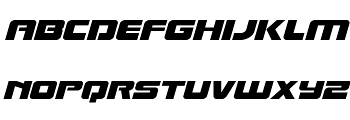 Laser Corps Expanded Italic Font LOWERCASE