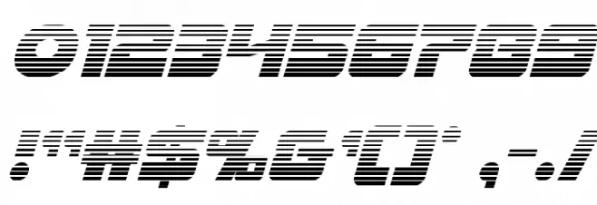 Laser Corps Gradient Italic Font OTHER CHARS