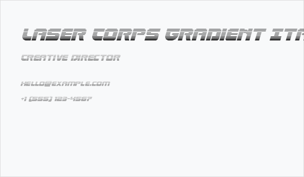 Laser Corps Gradient Italic Business Card