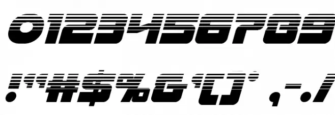 Laser Corps Halftone Italic Font OTHER CHARS