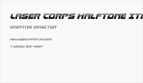 Laser Corps Halftone Italic Business Card