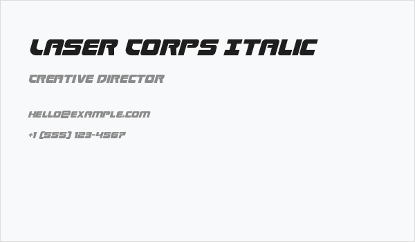 Laser Corps Italic Business Card