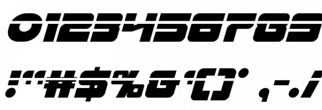 Laser Corps Laser Italic Font OTHER CHARS