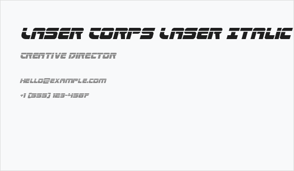 Laser Corps Laser Italic Business Card