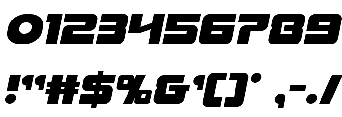 Laser Corps Semi-Italic Font OTHER CHARS