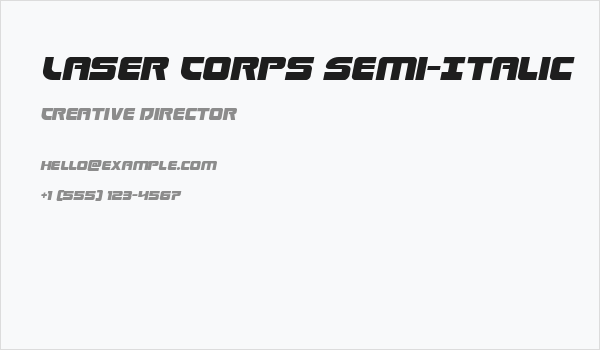 Laser Corps Semi-Italic Business Card