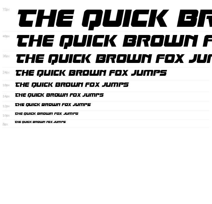 Laser Corps Semi-Italic Waterfall