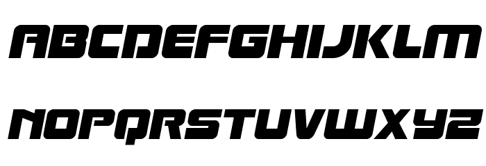 Laser Corps Semi-Italic Font LOWERCASE