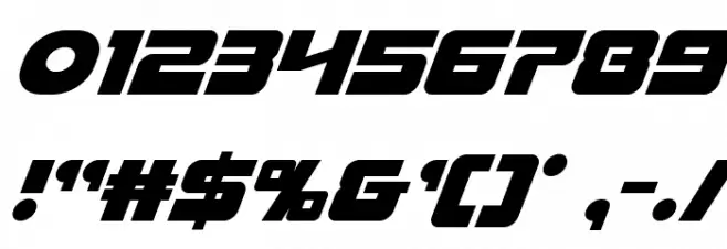 Laser Corps Super-Italic Font OTHER CHARS