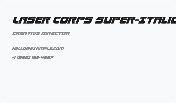 Laser Corps Super-Italic Business Card