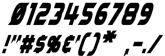 Laser Rod Oblique Font OTHER CHARS