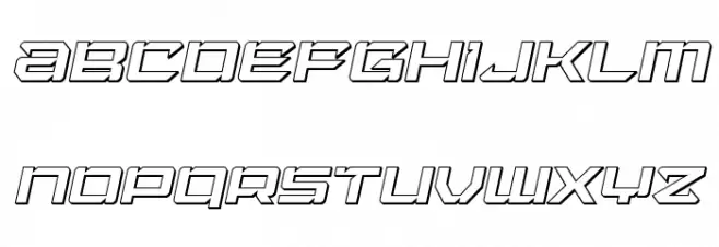Laser Wolf 3D Italic Schriftart Groß