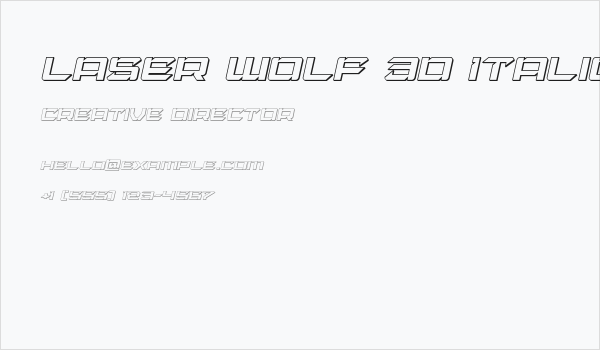 Laser Wolf 3D Italic Business Card
