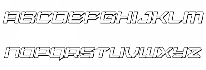 Laser Wolf 3D Italic Font LOWERCASE