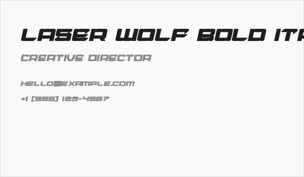 Laser Wolf Bold Italic Business Card