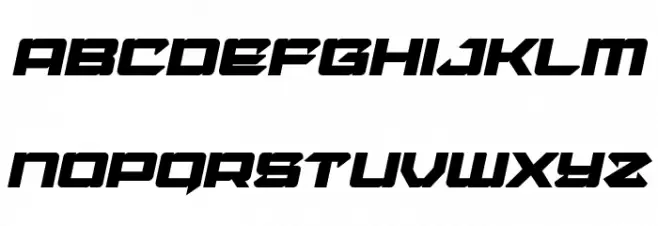 Laser Wolf Bold Italic Caratteri MINUSCOLO