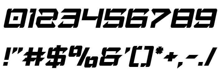 Laser Wolf Condensed Italic Font OTHER CHARS