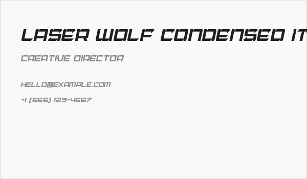 Laser Wolf Condensed Italic Business Card