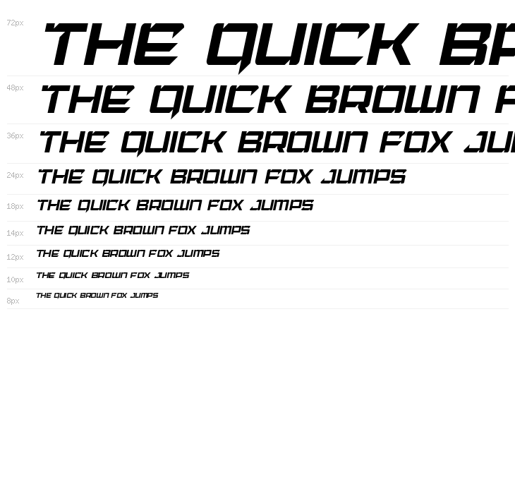 Laser Wolf Condensed Italic Waterfall