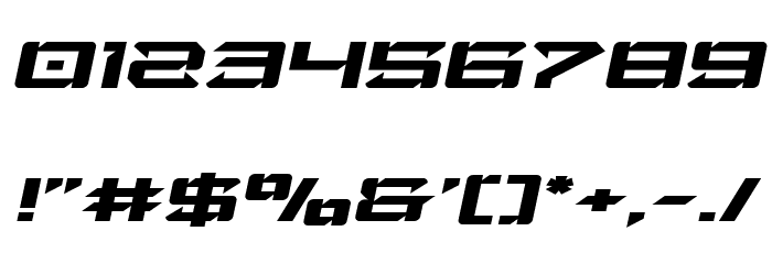 Laser Wolf Expanded Italic Font OTHER CHARS
