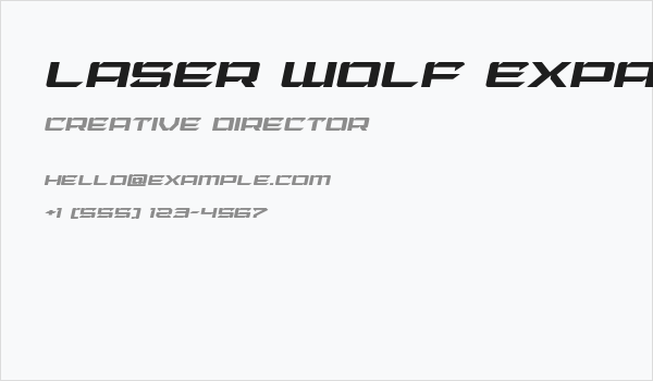 Laser Wolf Expanded Italic Business Card